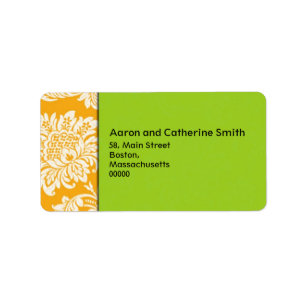 Orange und Green Wedding Address Labels Adressaufkleber