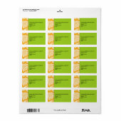Orange und Green Wedding Address Labels Adressaufkleber (Vorne)