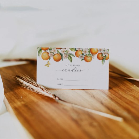 Orange und Greenery Wie viele Candies Game Card Begleitkarte