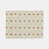 Orange- und Grün-Herz-Rastermuster Fleecedecke (Vorderseite (Horizontal))