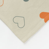 Orange- und Grün-Herz-Rastermuster Fleecedecke (Ecke)