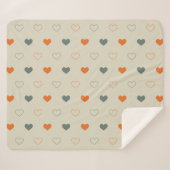 Orange- und Grün-Herz-Rastermuster Sherpadecke (Vorderseite (Horizontal))