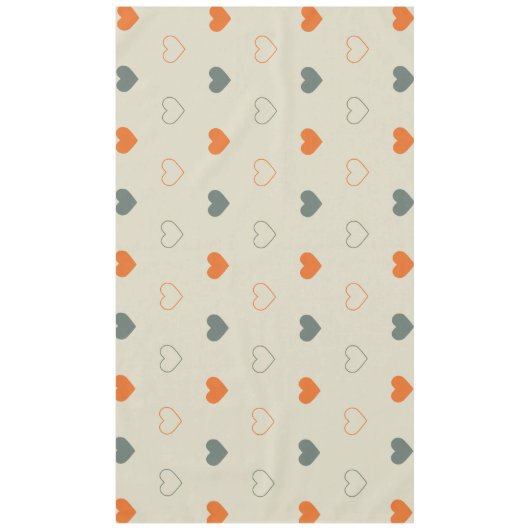 Orange- und Grün-Herz-Rastermuster Tischdecke (Vorderseite)