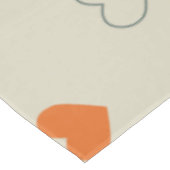 Orange- und Grün-Herz-Rastermuster Tischdecke (Schrägansicht)