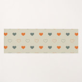 Orange- und Grün-Herz-Rastermuster Yogamatte (Vorderseite (Horizontal))
