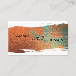 Orange und grün Minimalistisch Moderne Beruflich Visitenkarte