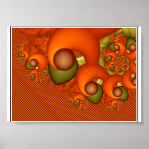Orange und Grün Nummer 1 Poster