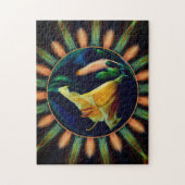 Orange und grüne Abstrakte Rahmen ergänzen Ihr Fot Puzzle (Vertikal)