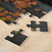 Orange- und grüne Blätter im Herbst Puzzle (Seite)
