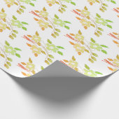 Orange und grüne Blumenmuster Geschenkpapier (Ecke)