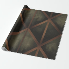 Orange und grüne Elegance Geometrisches Muster Geschenkpapier