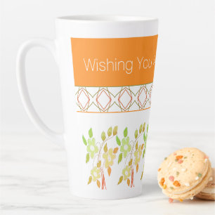 Orange und grüne Flower Geburtstags-Tasse Milchtasse