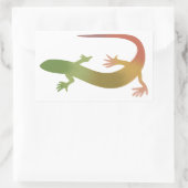 Orange- und Grüne Gecko-Farbsticker Rechteckiger Aufkleber (Tasche)