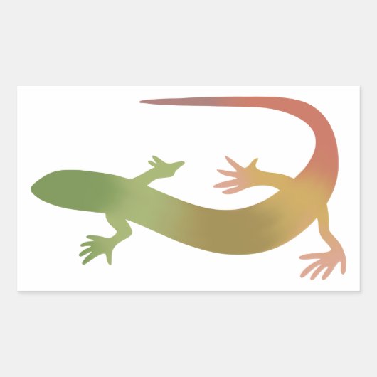 Orange- und Grüne Gecko-Farbsticker Rechteckiger Aufkleber (Vorderseite)