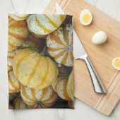 Orange und grüne Herbstgürtel Geschirrtuch (Viertel Falte)