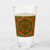 Orange und grüne Kaleidoskop-Glastumbler Glas (Vorderseite)