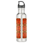 Orange und grüne Muster Edelstahlflasche (Rückseite)
