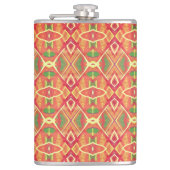 Orange und grüne Muster Flachmann (Vorderseite)