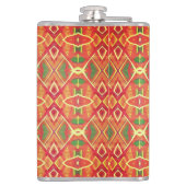 Orange und grüne Muster Flachmann (Rückseite)