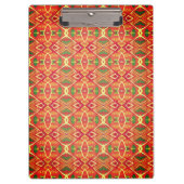 Orange und grüne Muster Klemmbrett (Vorderseite)