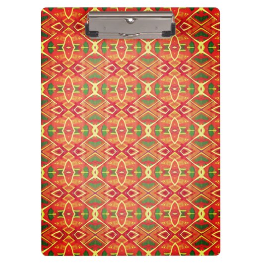Orange und grüne Muster Klemmbrett (Vorderseite)