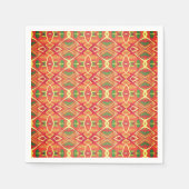Orange und grüne Muster Serviette (Vorderseite)