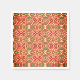 Orange und grüne Muster Serviette