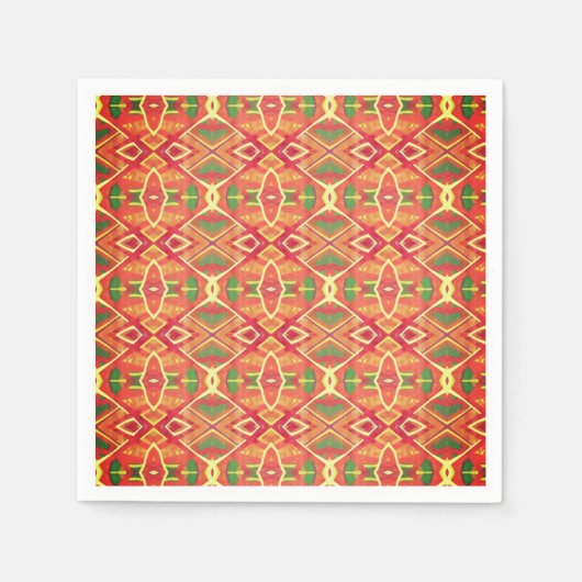 Orange und grüne Muster Serviette (Vorderseite)