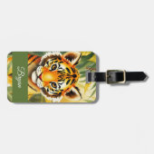 Orange und grüne Niedliche Tiger Name Gepäckanhänger (Vorderseite horizontal)
