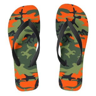 Orange und grüne Tarnung, Militär, Armee Badesandalen