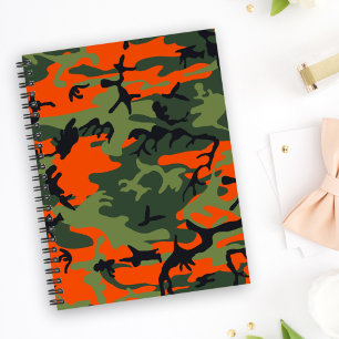 Orange und grüne Tarnung, Militär, Armee Notizblock