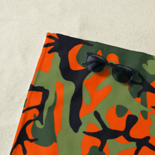 Orange und grüne Tarnung, Militär, Armee Strandtuch