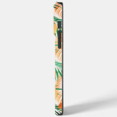 Orange und grüne tropische Blätter, Schriftname Case-Mate iPhone Hülle (Rückseite / Links)
