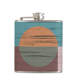 Orange und grüner Kreis Flachmann