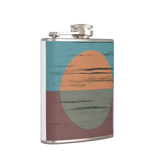 Orange und grüner Kreis Flachmann (Rechts)