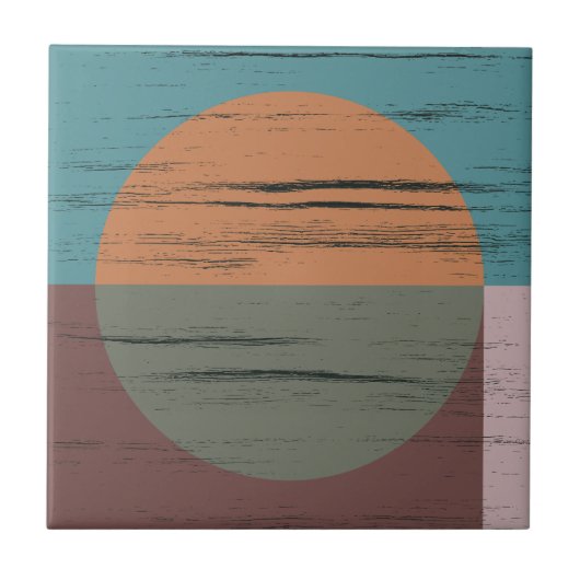 Orange und grüner Kreis Fliese (Vorderseite)