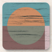 Orange und grüner Kreis Getränkeuntersetzer (Vorderseite)