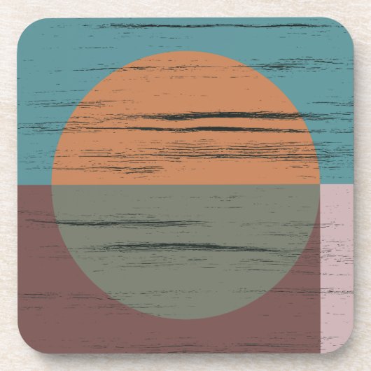 Orange und grüner Kreis Getränkeuntersetzer (Vorderseite)