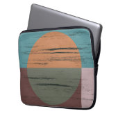 Orange und grüner Kreis Laptopschutzhülle (Vorderseite Links)