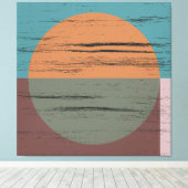 Orange und grüner Kreis Leinwanddruck (Insitu (Holzboden))