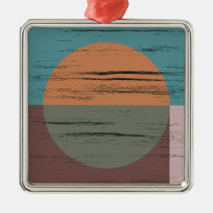 Orange und grüner Kreis Ornament Aus Metall