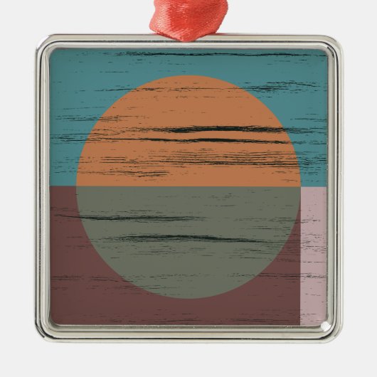 Orange und grüner Kreis Ornament Aus Metall (Vorne)