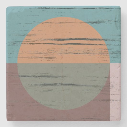 Orange und grüner Kreis Steinuntersetzer (Vorderseite)