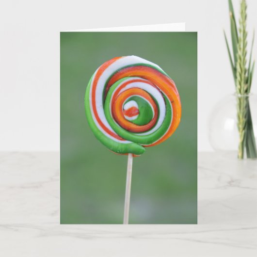 Orange und grüner Lollipop Karte (Vorderseite)