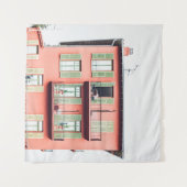 ORANGE UND GRÜNES 4-STÖCKIGES GEBÄUDE WANDTEPPICH (Vorderseite (Horizontal))