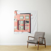 ORANGE UND GRÜNES 4-STÖCKIGES GEBÄUDE WANDTEPPICH (Beispiel (Horizontal))