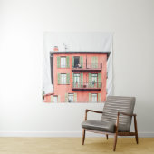 ORANGE UND GRÜNES 4-STÖCKIGES GEBÄUDE WANDTEPPICH (Beispiel)