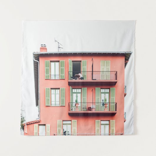 ORANGE UND GRÜNES 4-STÖCKIGES GEBÄUDE WANDTEPPICH (Vorderseite)