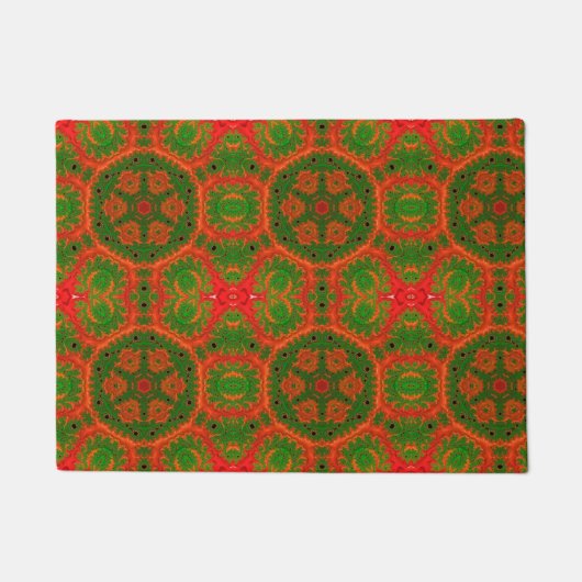 Orange und grünes Kaleidoskop Doormat Fußmatte (Vorderseite)