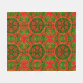 Orange und grünes Kaleidoskop Fleece Blanket (Vorderseite (Horizontal))